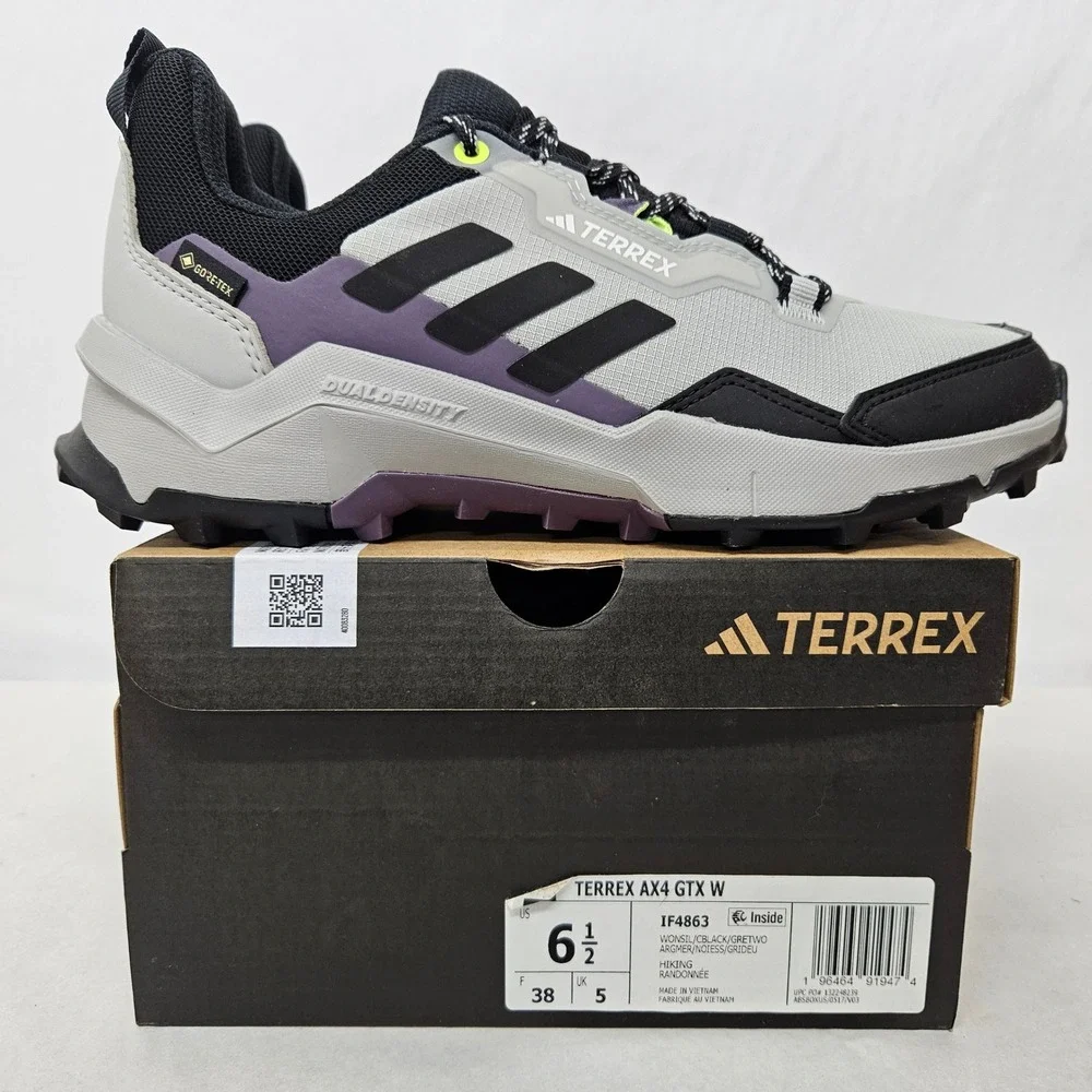 Adidas Terrex AX4 GTX Hiking Shoes IF4863 Wonder Silver Black Women's Size 6.5 - Picture 2 of 10